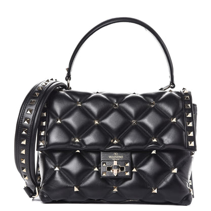 Valentino Garavani Nappa Medium Candystud Top Handle Bag Black 1 of 10