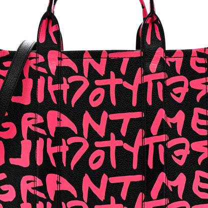 Marc Jacobs X STEPHEN SPROUSE Grained Calfskin Medium The Tote Bag Pink 9 of 11