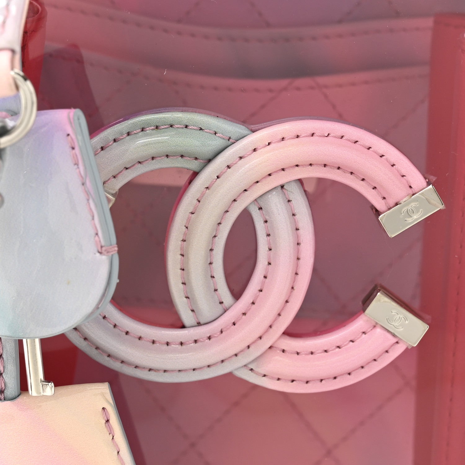 Chanel PVC Patent Calfskin Patent Lambskin Vertical Vanity Case Pink 8 of 10