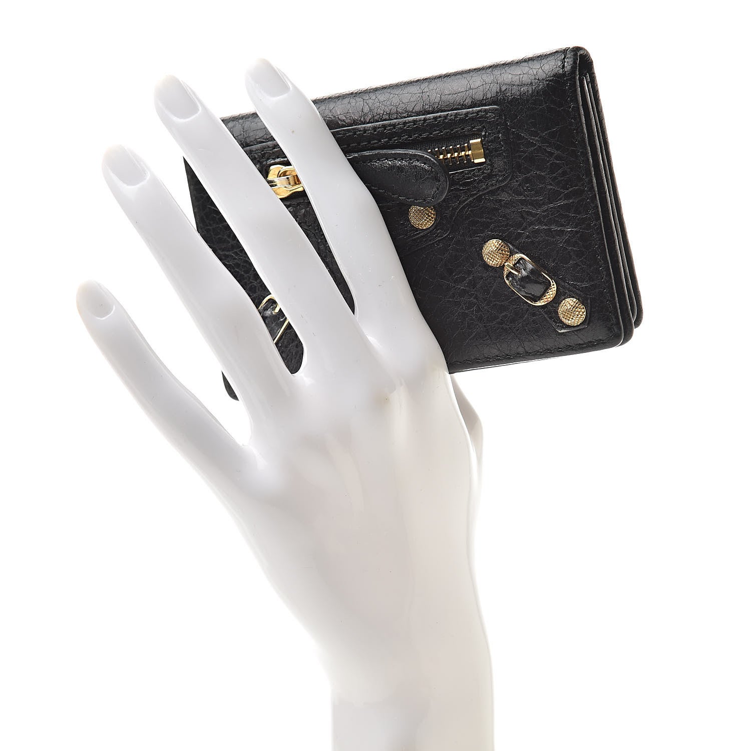 Balenciaga Agneau Giant 12 Gold Hardware Card Case Black 2 of 8
