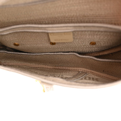 Christian Dior Canvas Embroidered Stripes Saddle Bag Beige Multicolor 5 of 14