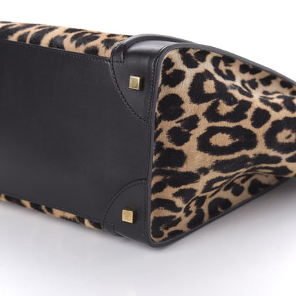 Celine Leopard Pony Hair Mini Luggage Brown 7 of 9