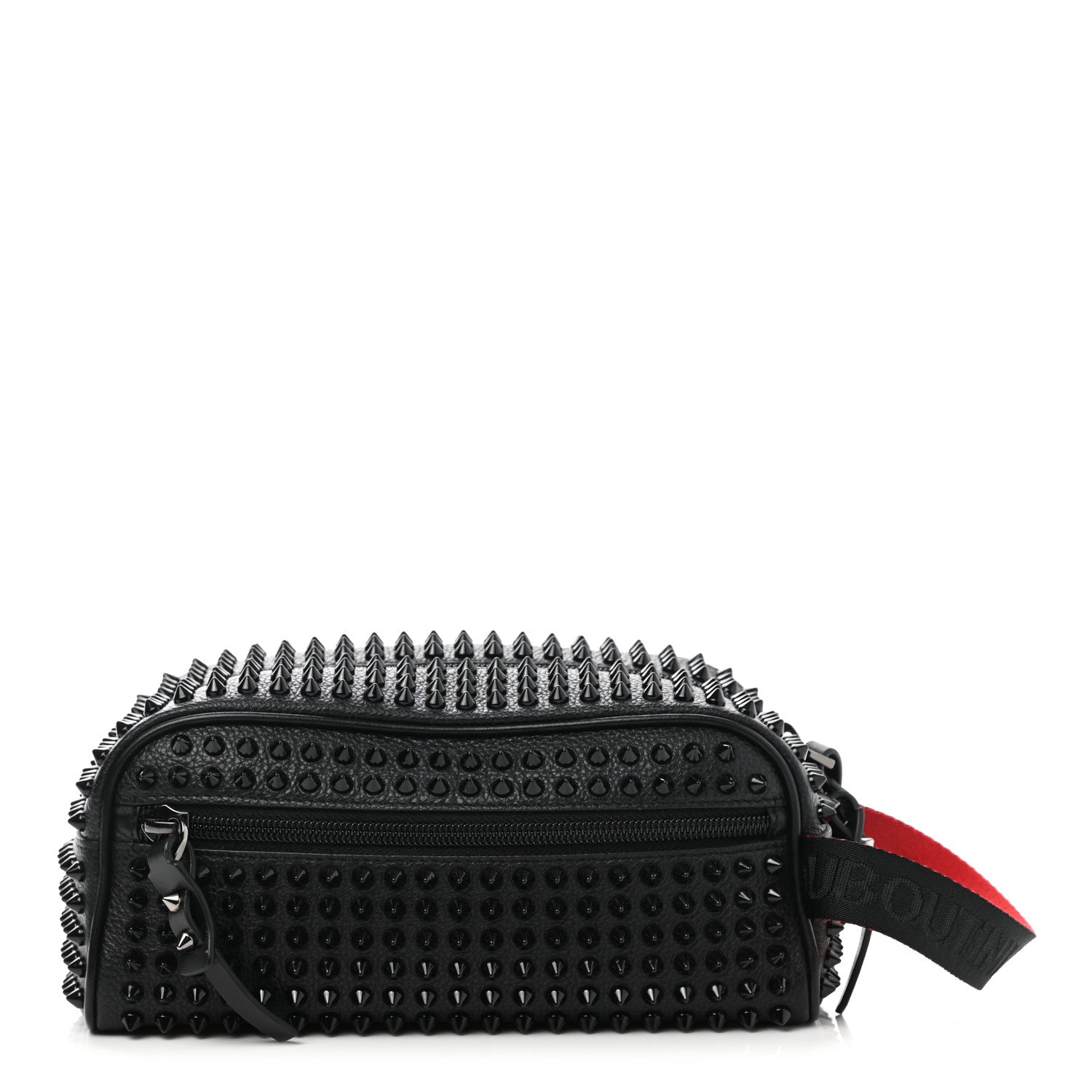 Christian Louboutin Calfskin Spikes Mens Blaster Toiletry Bag Black 1 of 6