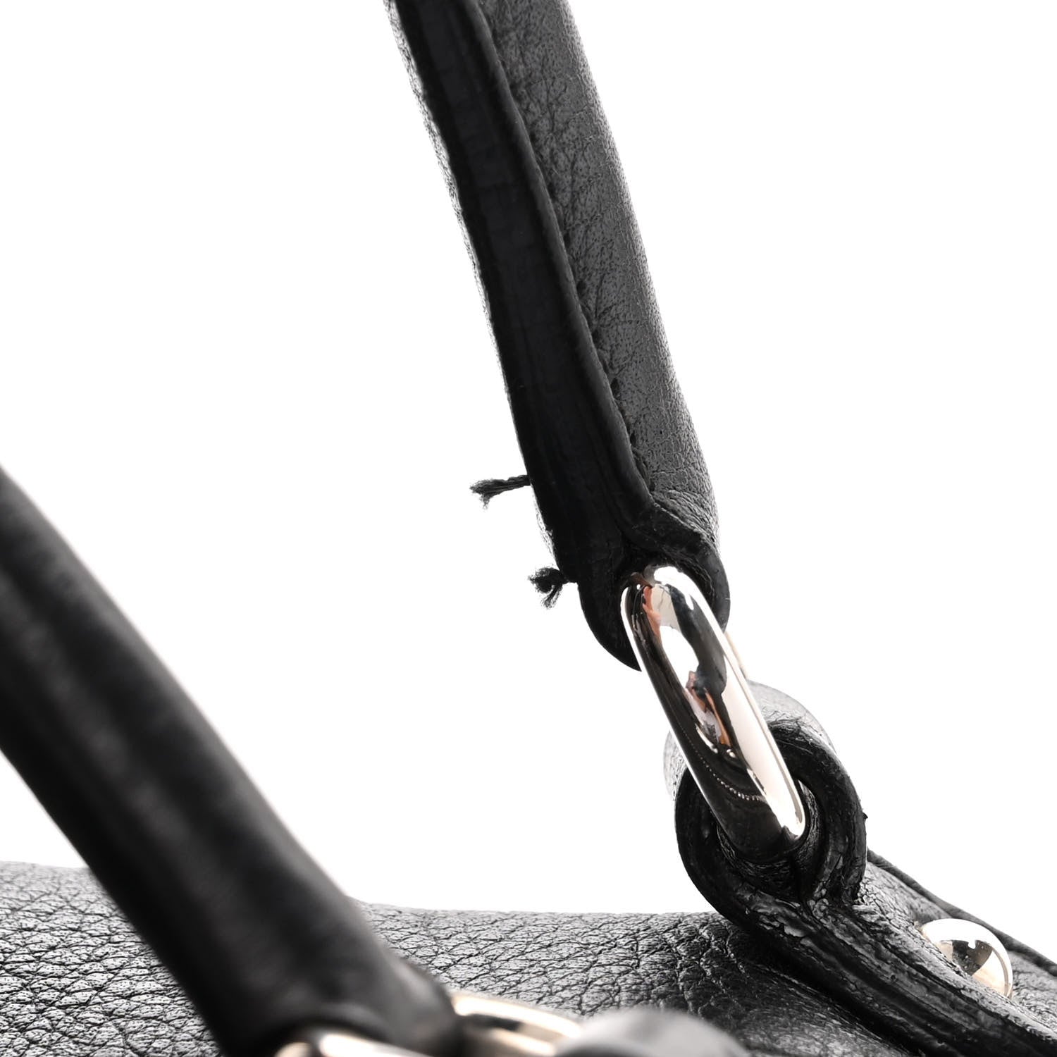 Salvatore Ferragamo Grained Calfskin Gancio Top Handle Convertible Satchel Black 10 of 10