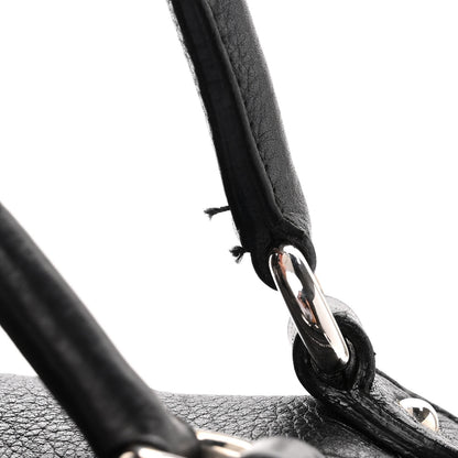 Salvatore Ferragamo Grained Calfskin Gancio Top Handle Convertible Satchel Black 10 of 10