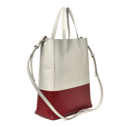 Celine Grained Calfskin Small Vertical Bi-Cabas Cream Red 5 of 28