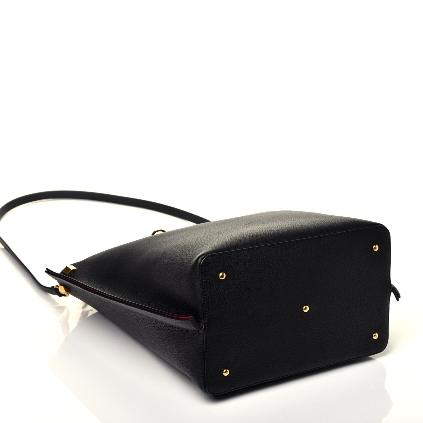 Grainy Calfskin Escape Hobo Bag Black