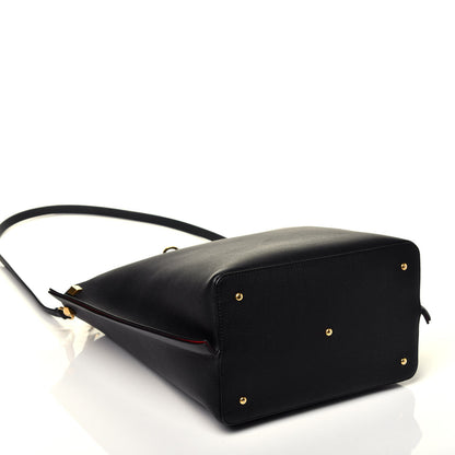 Valentino Garavani Grainy Calfskin Escape Hobo Bag Black 5 of 10