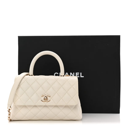 Chanel Caviar Quilted Mini Coco Handle Flap White 11 of 11