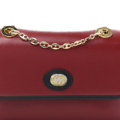 Gucci Azalea Calfskin Bi-Color Small Marina Chain Shoulder Bag New Cherry Red Black 11 of 11