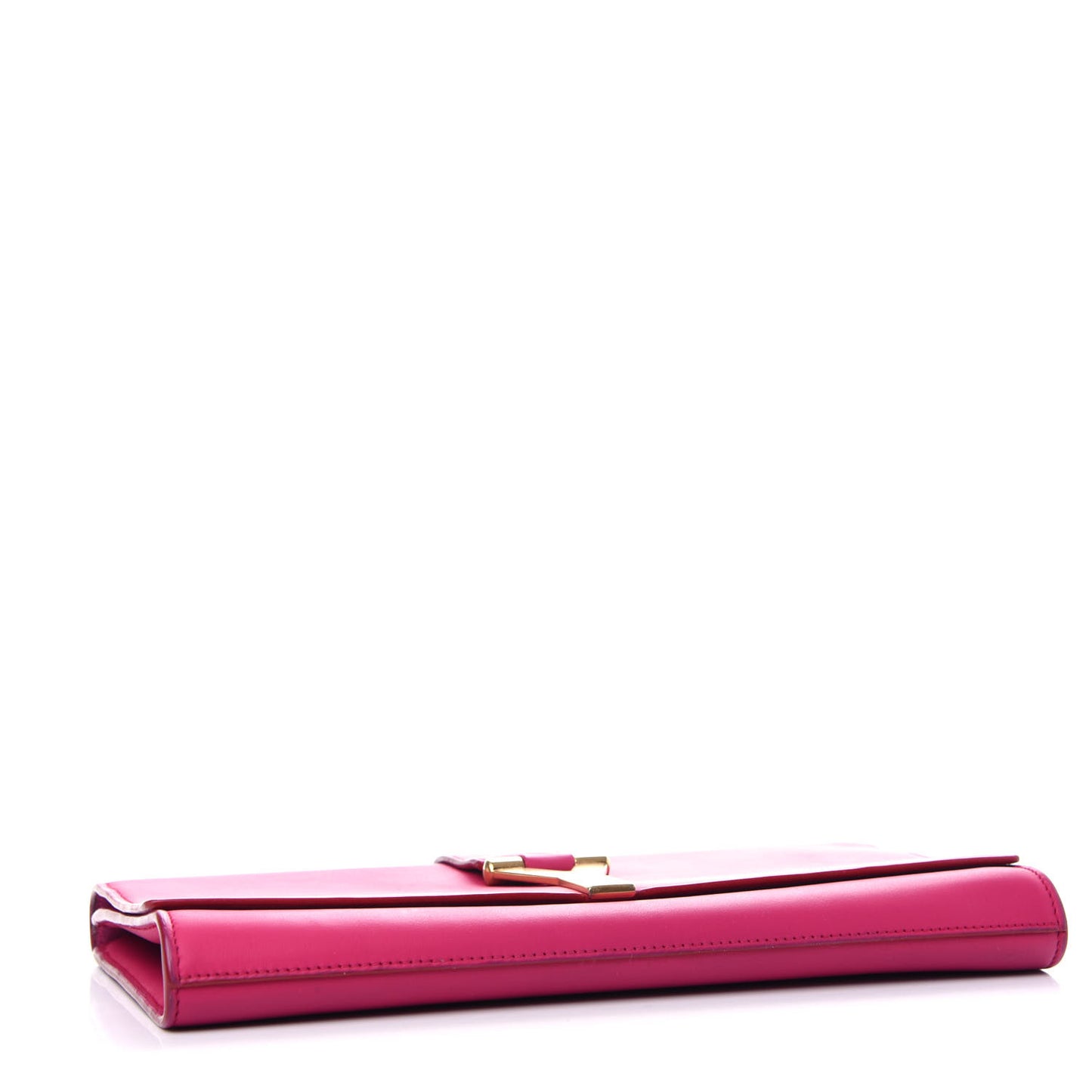 Calfskin Classic Y Ligne Clutch Fuchsia