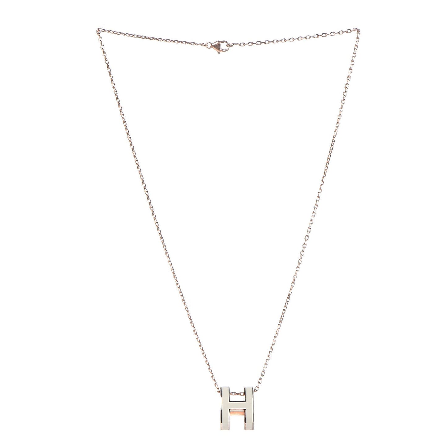 Lacquered Palladium Pop H Pendant Necklace White