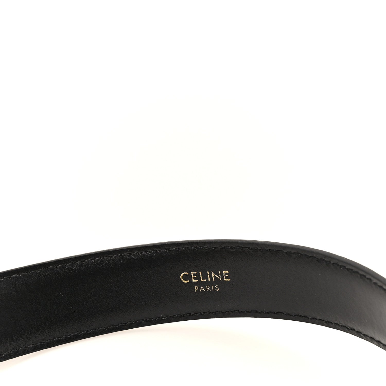 Celine Box Calfskin Medium 25mm Triomphe Belt 80 32 Black 3 of 6