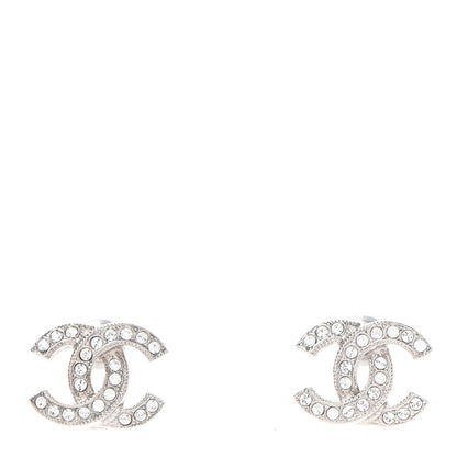 Chanel Crystal Mini CC Earrings Silver 1 of 4
