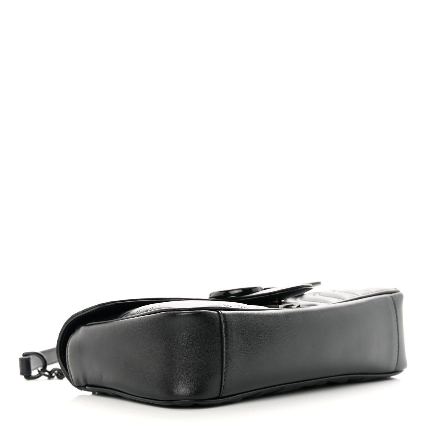 Calfskin Matelasse Monochrome Small GG Marmont Shoulder Bag Black
