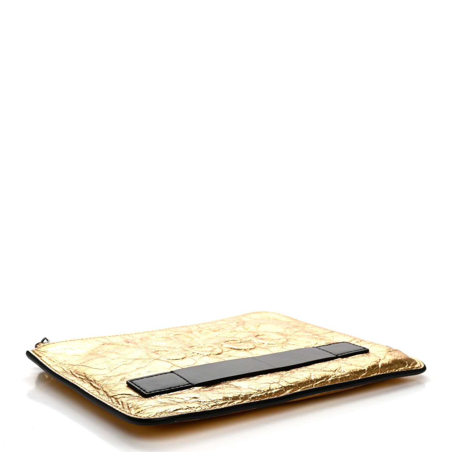 Metallic Calfskin Votez Coco Pouch Gold