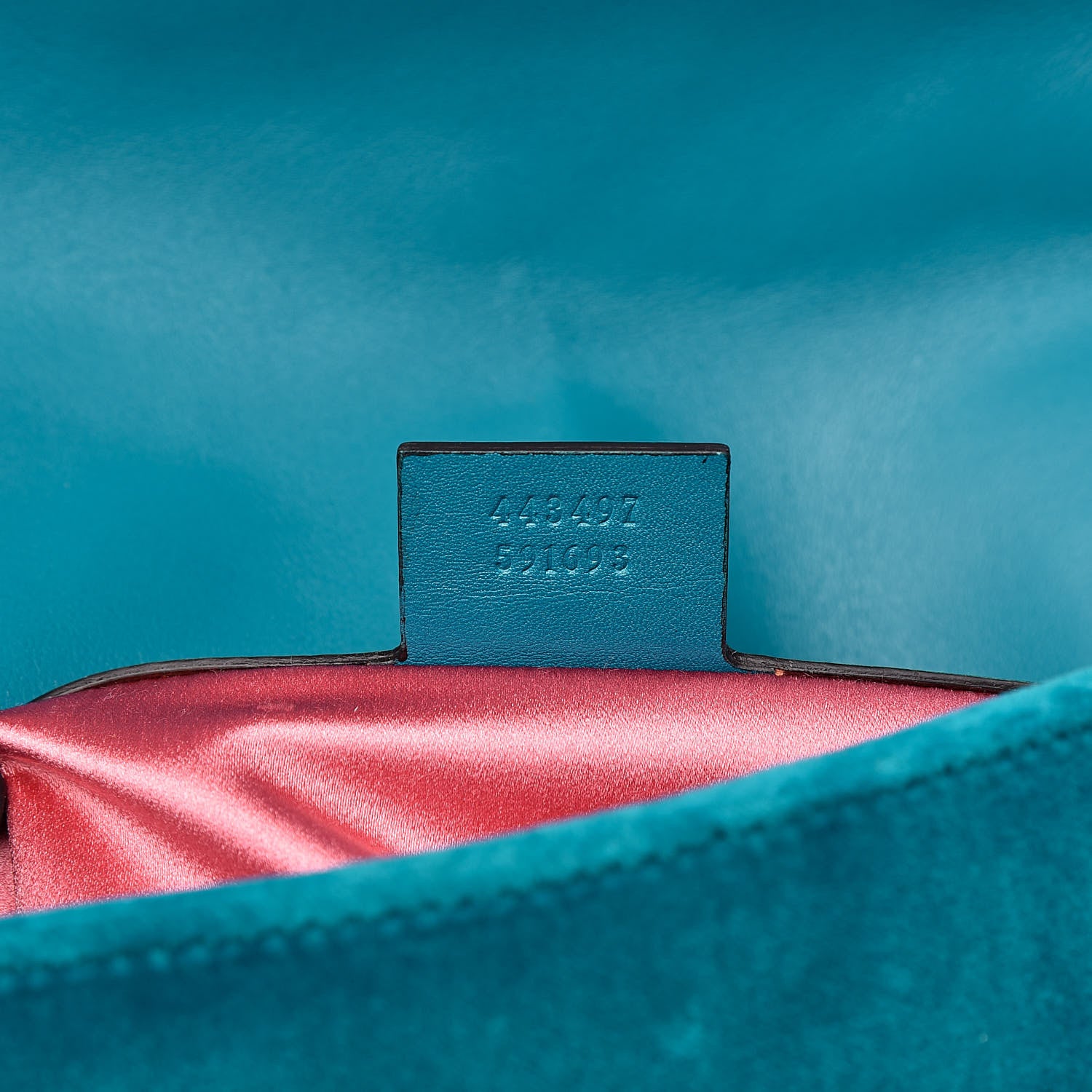 Gucci Velvet Matelasse Small GG Marmont Shoulder Bag Pavone Cyan 7 of 10