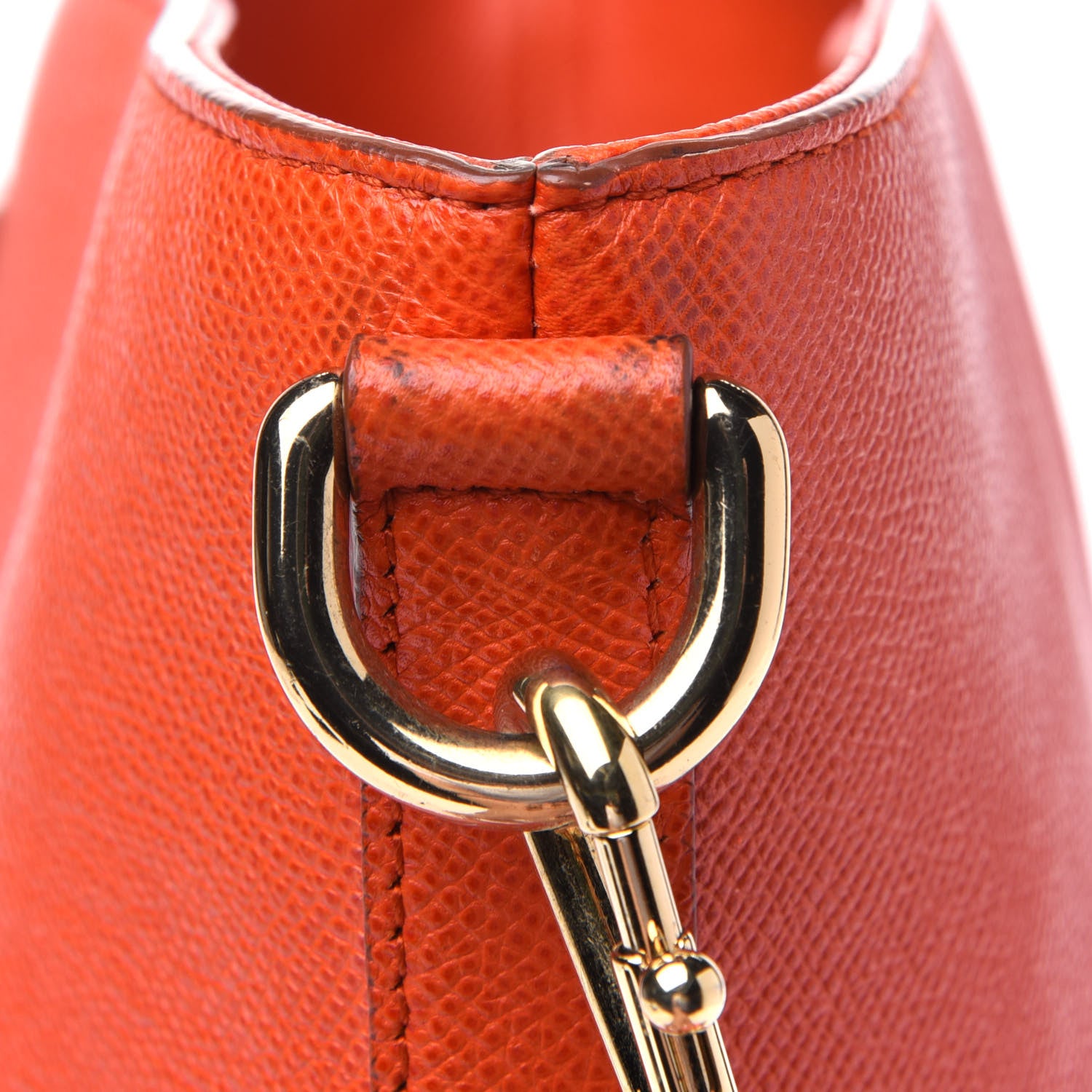 Dolce & Gabbana Textured Calfskin Bucket Tote Orange 15 of 15