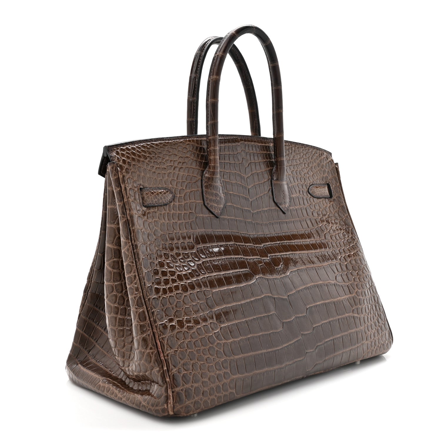 Hermes Matte Porosus Crocodile Birkin 35 Chocolate 3 of 14