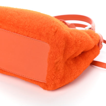 Fendi Shearling Nappa Mini Peekaboo Iconic Satchel Arancio Arancio 8 of 8