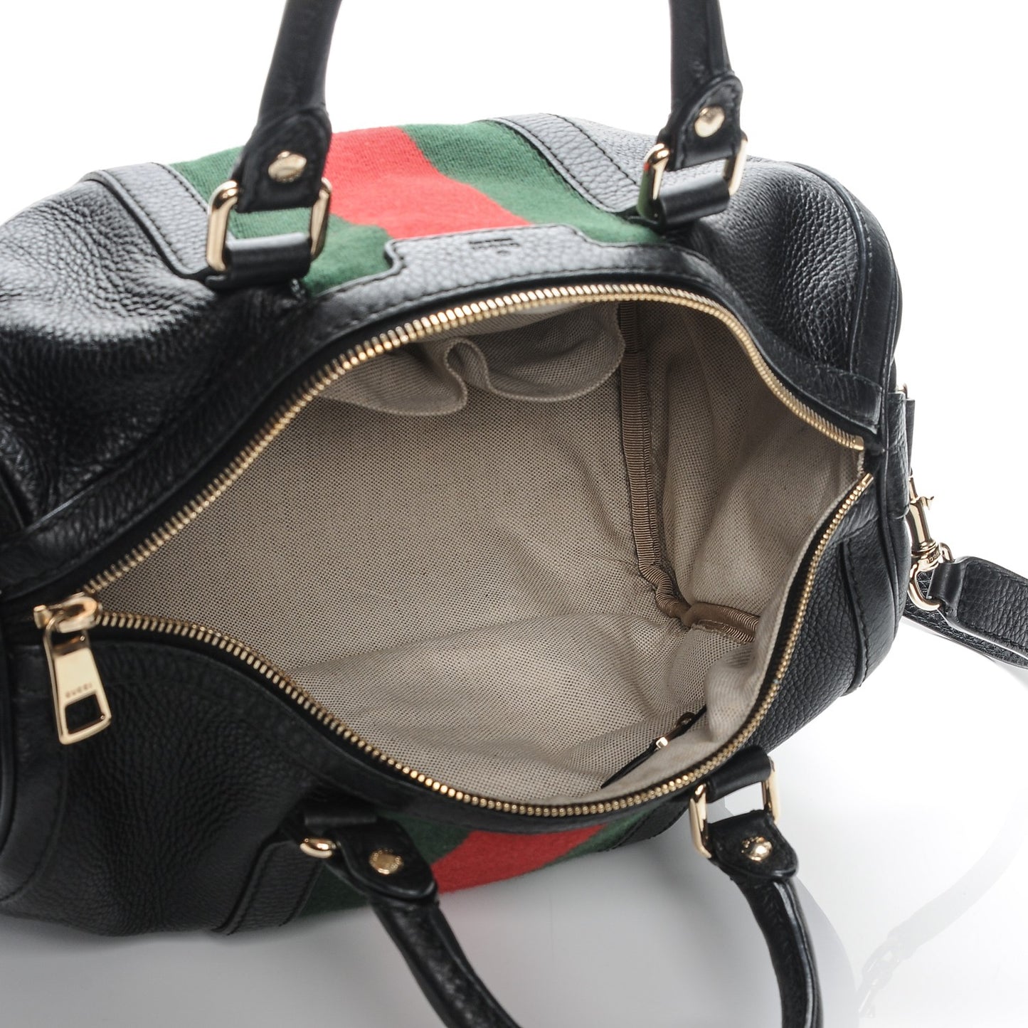 Calfskin Vintage Web Medium Boston Black