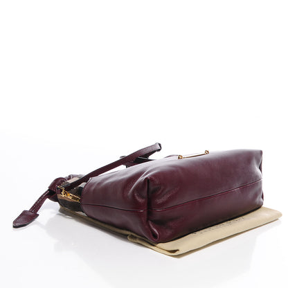 Burberry Calfskin House Check Little Crush Deep Claret 6 of 12