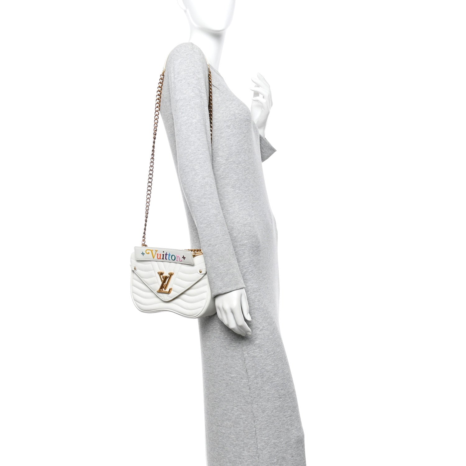 Louis Vuitton Calfskin New Wave Chain PM White 2 of 15