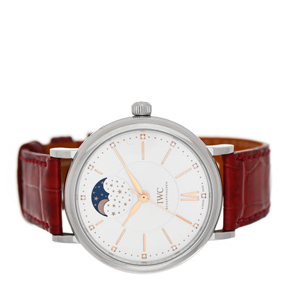 IWC Stainless Steel Alligator Diamond 37mm Portofino Moon Phase Automatic Watch IW459011 2 of 5