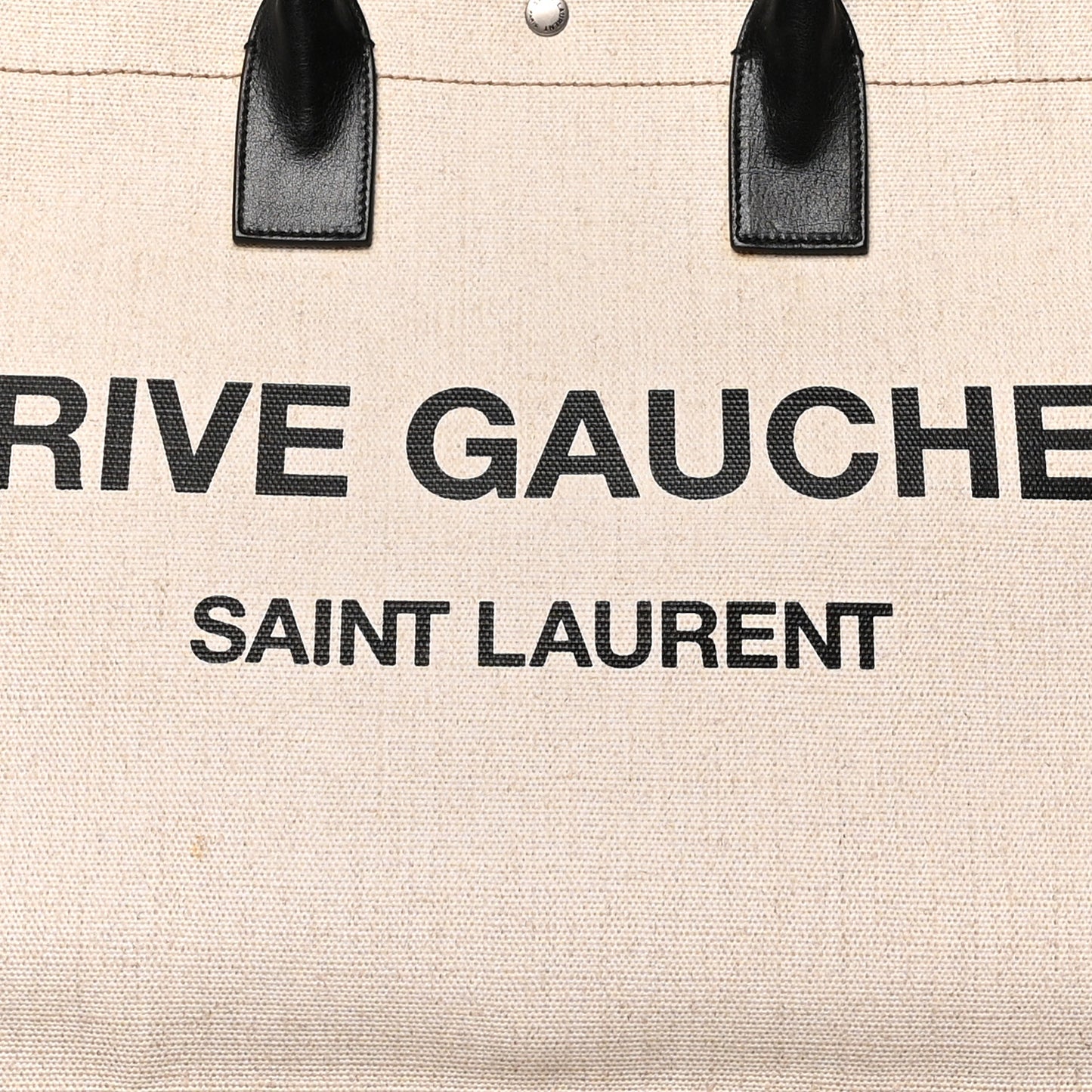 Linen Calfskin Rive Gauche Tote Optic White