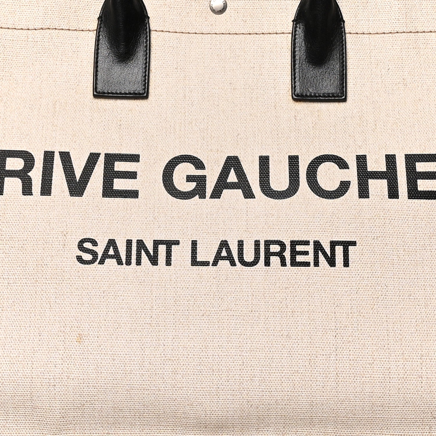 Saint Laurent Linen Calfskin Rive Gauche Tote Optic White 8 of 10