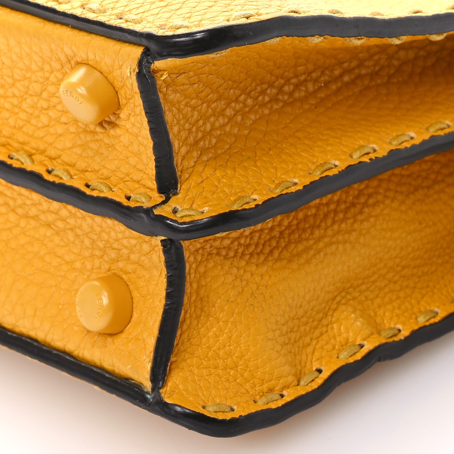 Fendi Cuoio Romano Vitello Cover Sellerissima Monochrome Mini Peekaboo I SEE U Satchel Sunflower 10 of 12