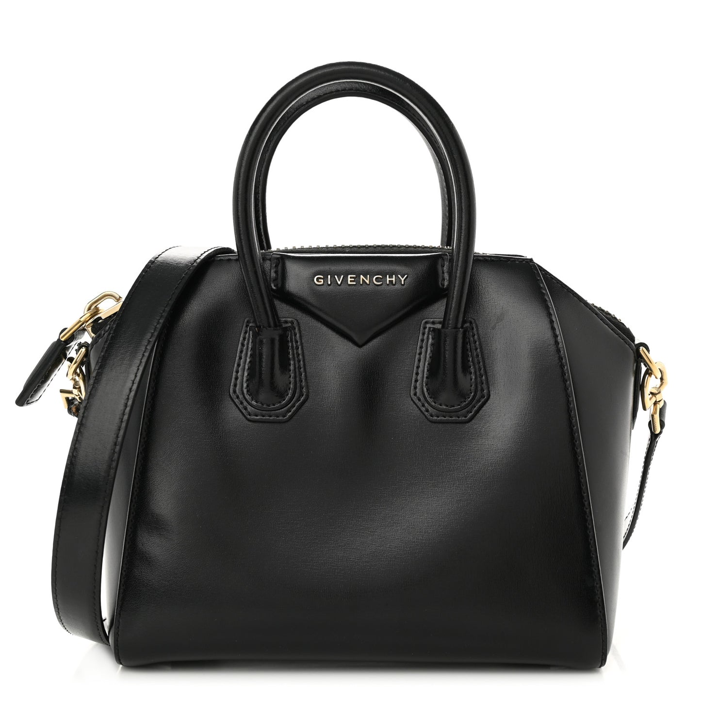 Shiny Lord Calfskin Mini Antigona Black