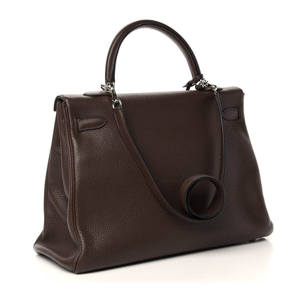 Hermes Taurillon Clemence Kelly Retourne 35 Chocolate 4 of 37