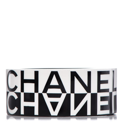 Chanel Resin CC Cuff Bracelet Black White 1 of 4