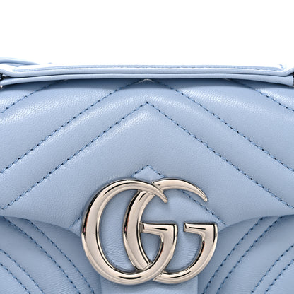 Gucci Lambskin Matelasse Small GG Marmont Shoulder Bag Light Blue 8 of 10