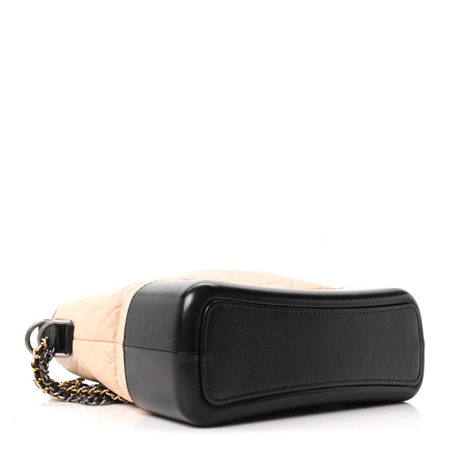 Chanel Aged Calfskin Quilted Medium Gabrielle Hobo Beige Black 4 of 10