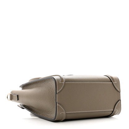 Celine Drummed Calfskin Nano Luggage Souris 4 of 9