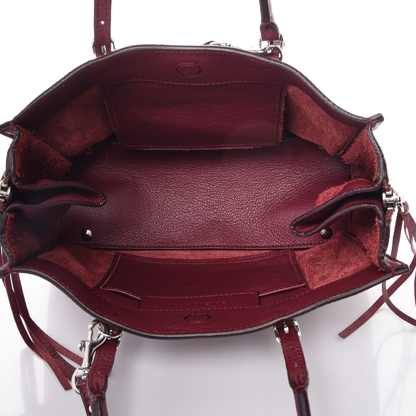 Veau Papier A6 Zip Around Tote Rouge Pourpre