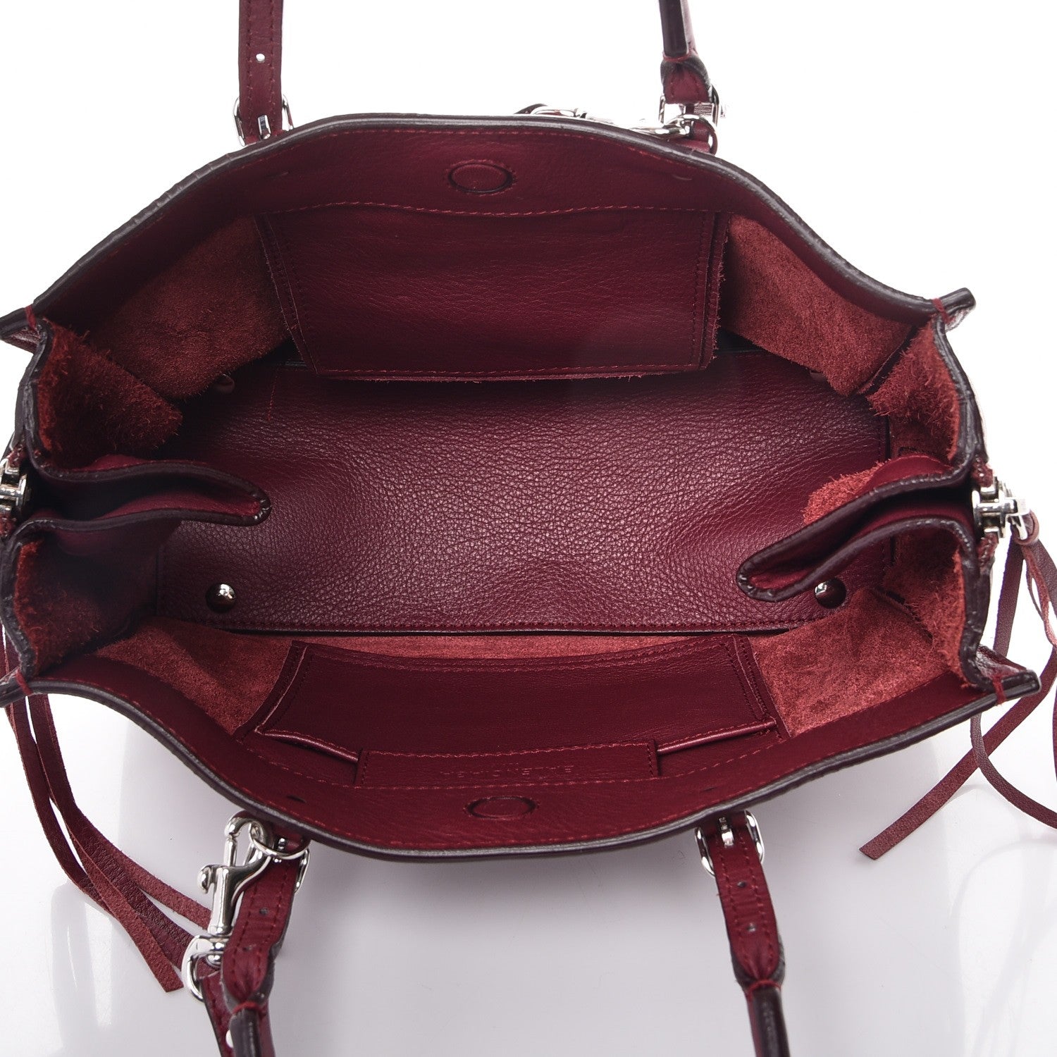 Balenciaga Veau Papier A6 Zip Around Tote Rouge Pourpre 6 of 8
