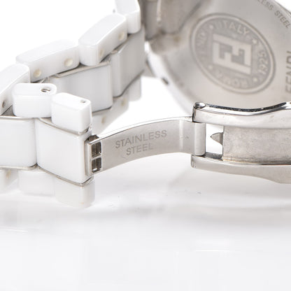 Fendi Stainless Steel Ceramic 38mm Chronograph Quartz Watch White 9 of 10