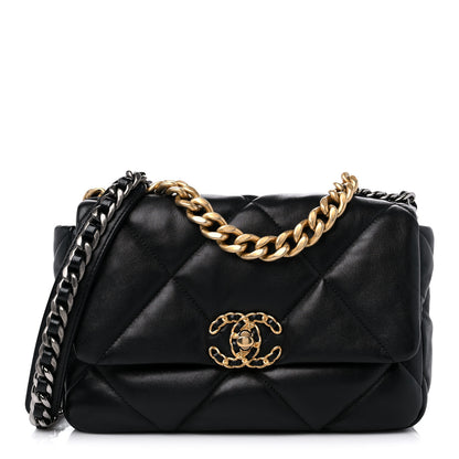 Chanel Lambskin Quilted Medium Chanel 19 Flap Black 1 of 10