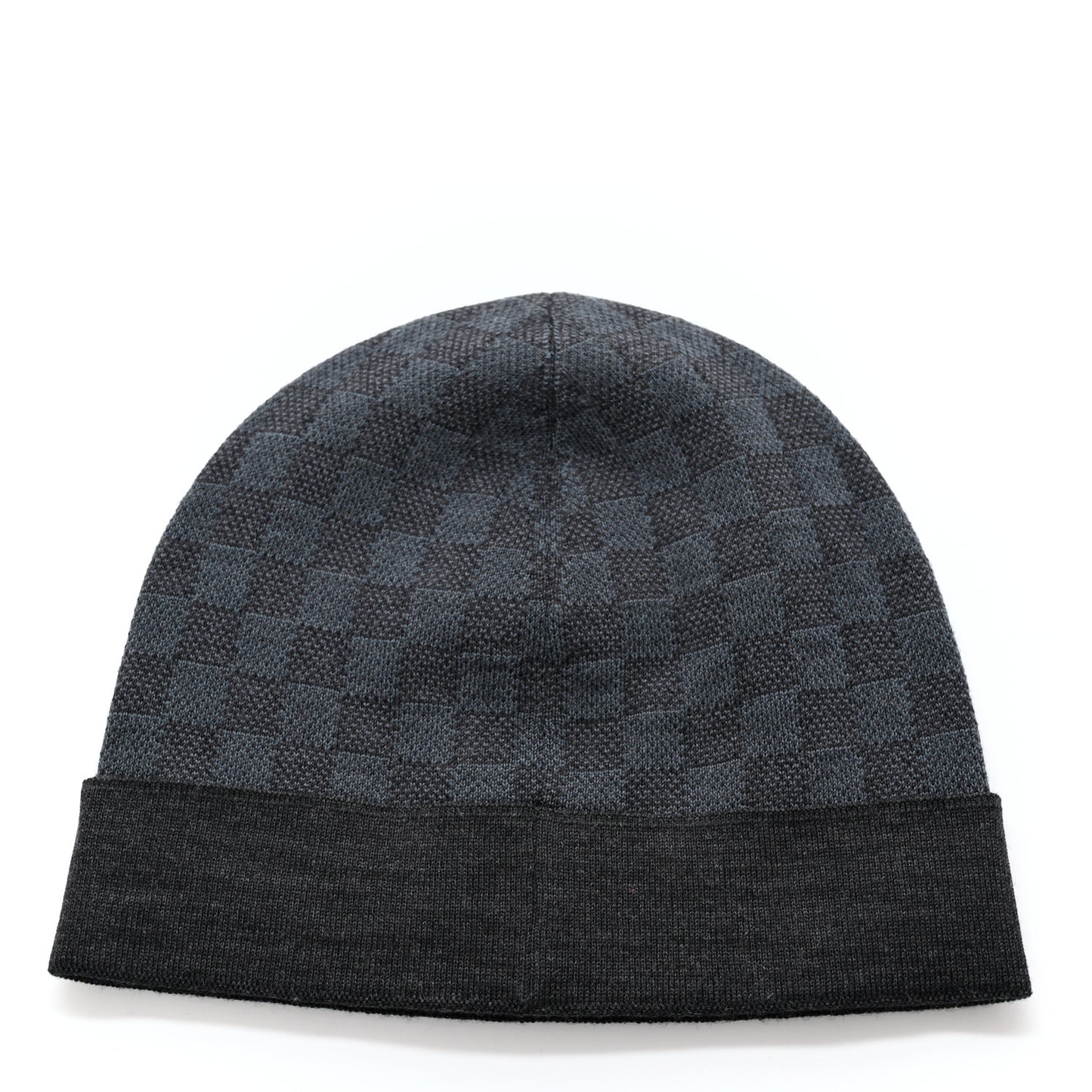 Wool Bonnet Petit Damier Graphite Beanie Hat