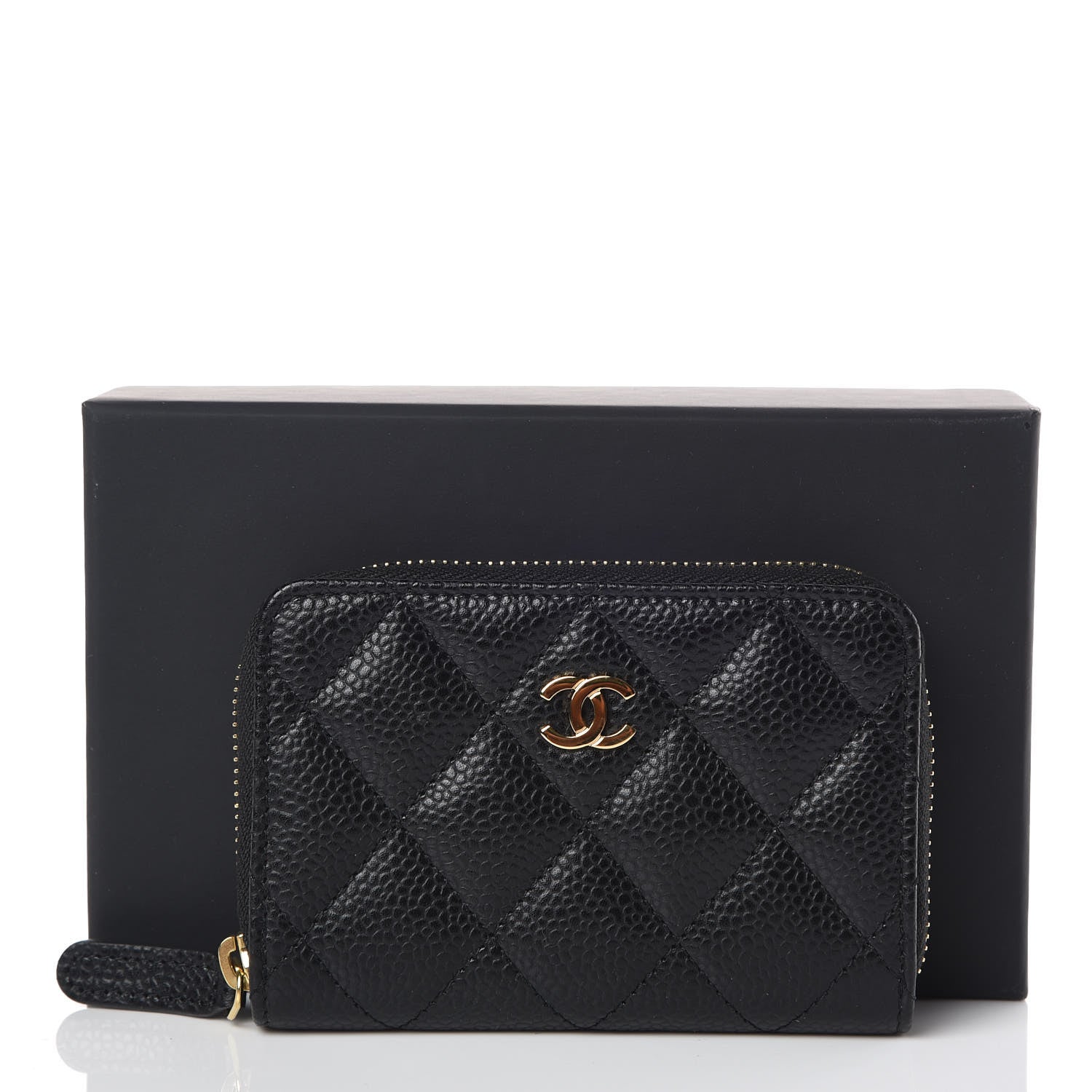 Chanel Caviar Quilted Zip Coin Purse Black 8 of 8