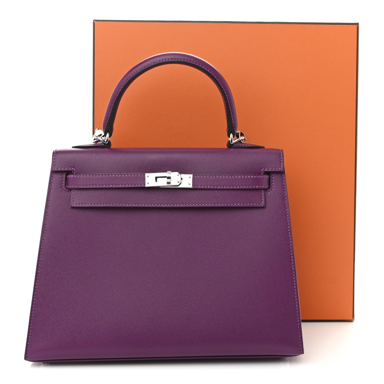 Hermes Madame Calfskin Kelly Sellier 25 Anemone 10 of 10