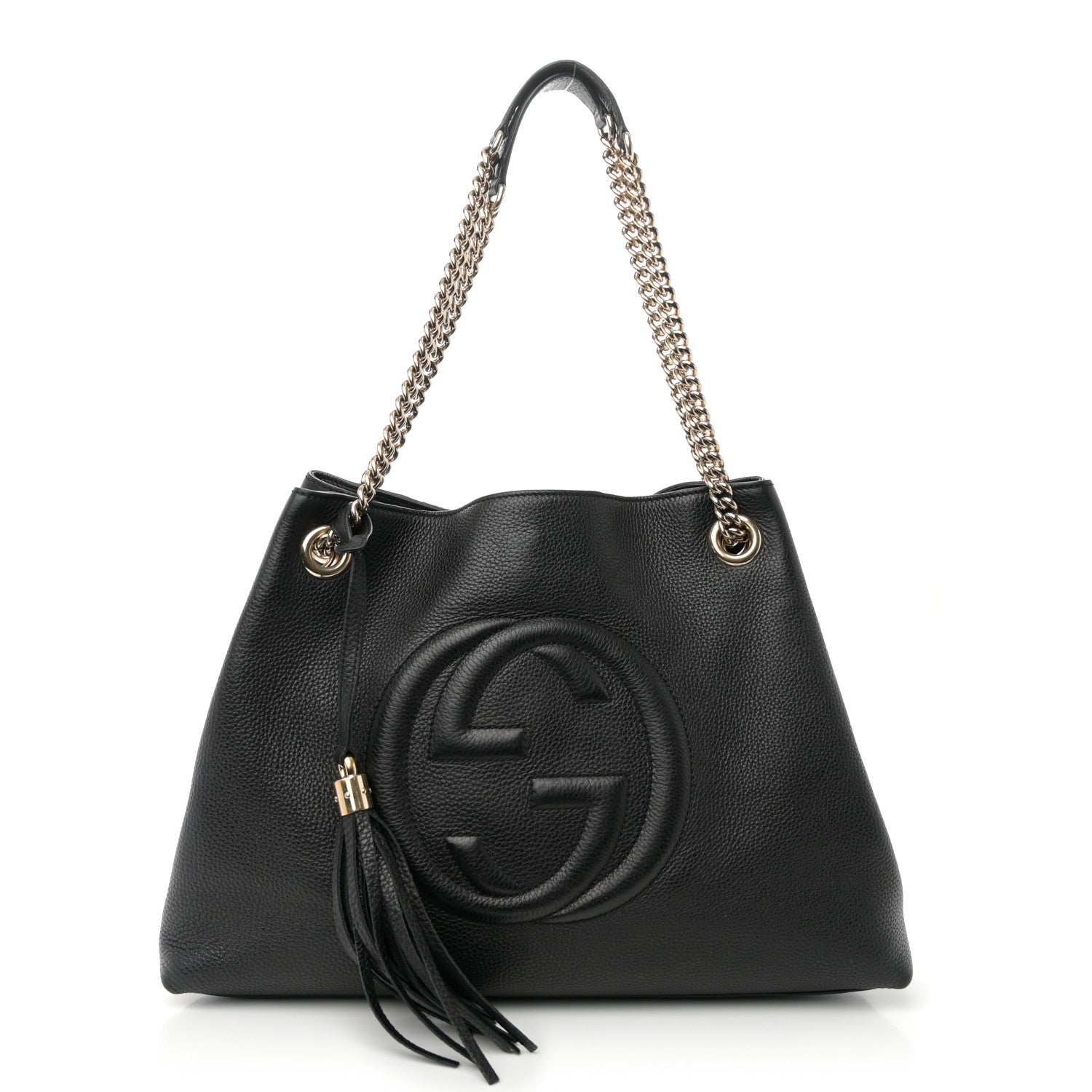 Gucci Pebbled Calfskin Medium Soho Chain Shoulder Bag Black 1 of 10