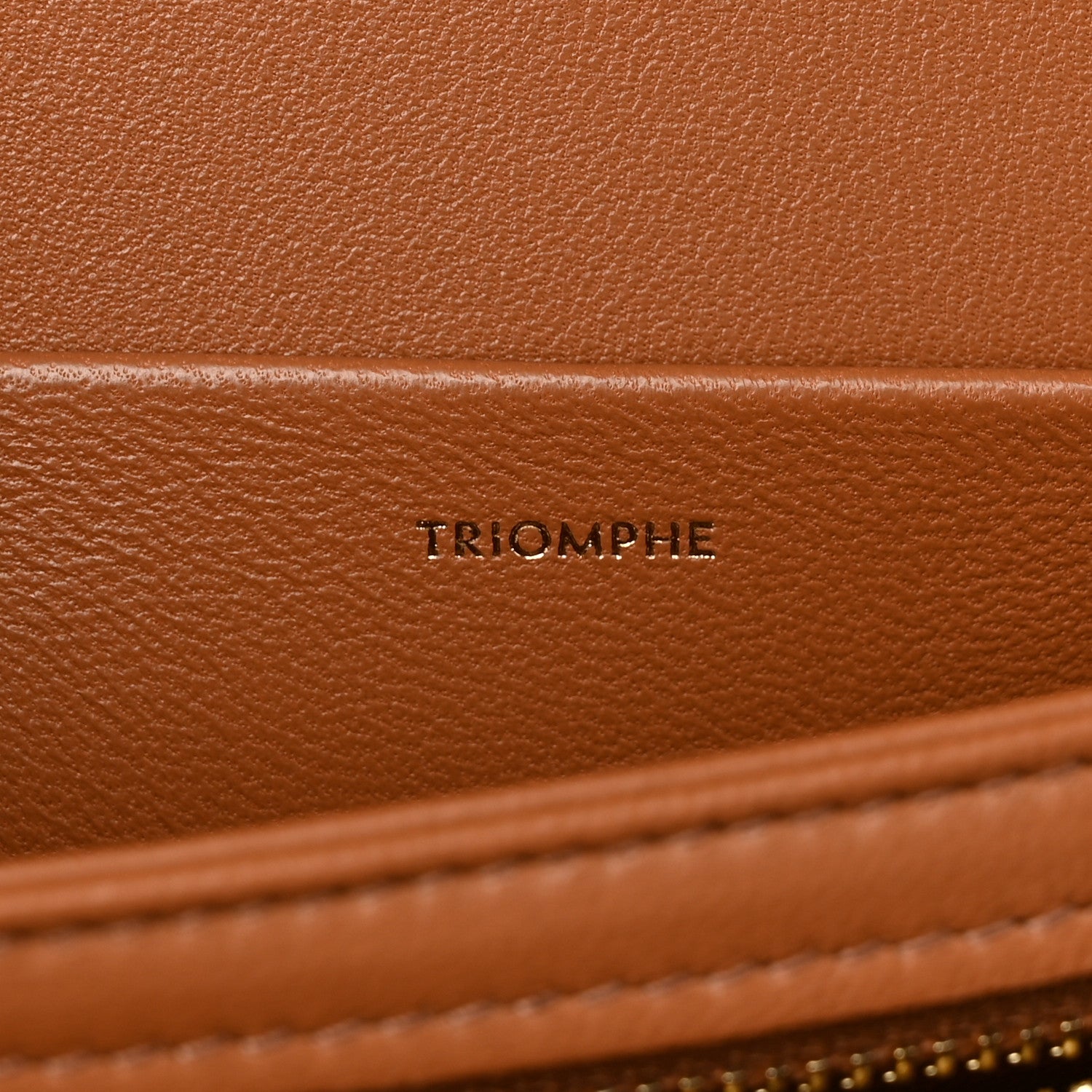 Celine Triomphe Canvas Calfskin Medium Triomphe Bag Tan 7 of 10