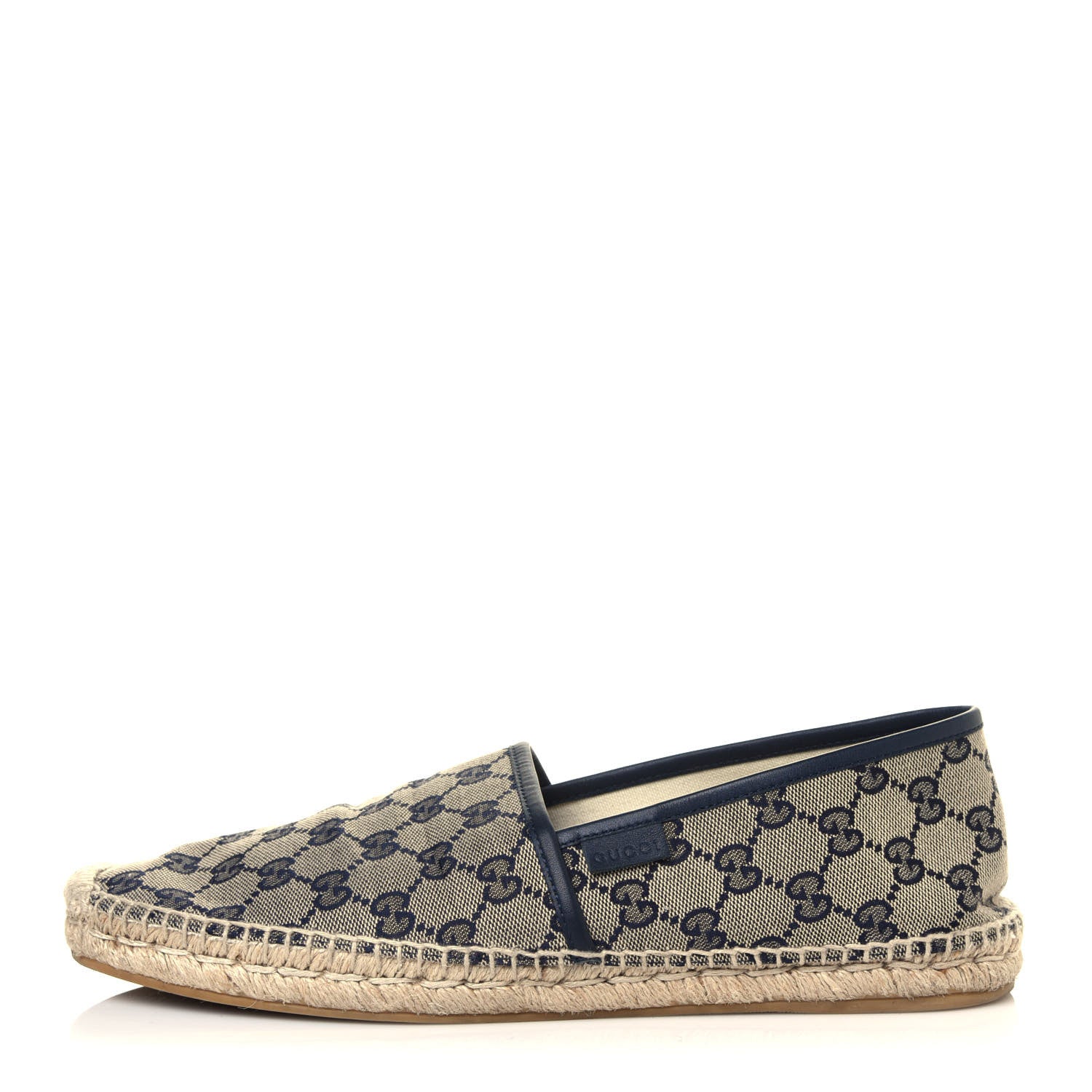 Gucci Monogram Miro Soft Calfskin Mens Espadrilles 10 Beige Blue 1 of 7