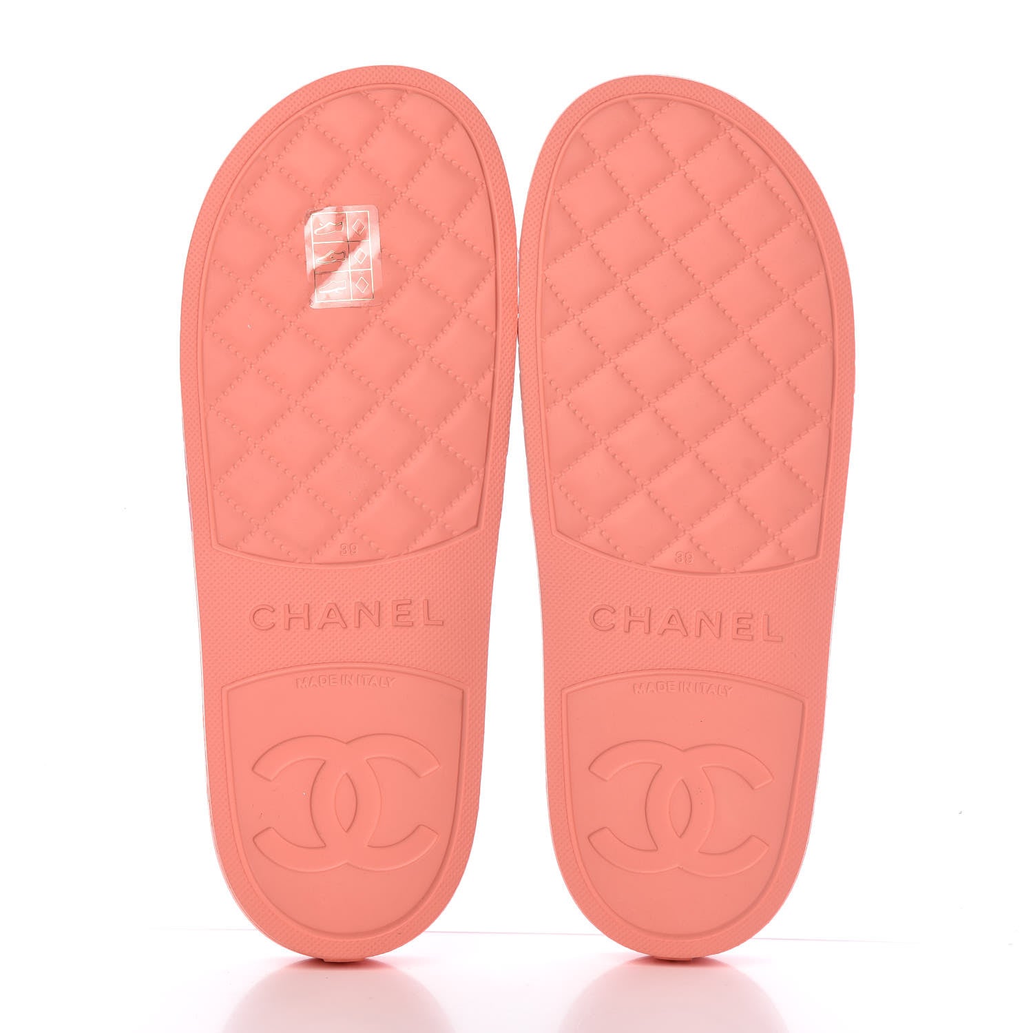 Chanel Rubber CC Flat Slide Sandals 39 Orange Pink 5 of 8