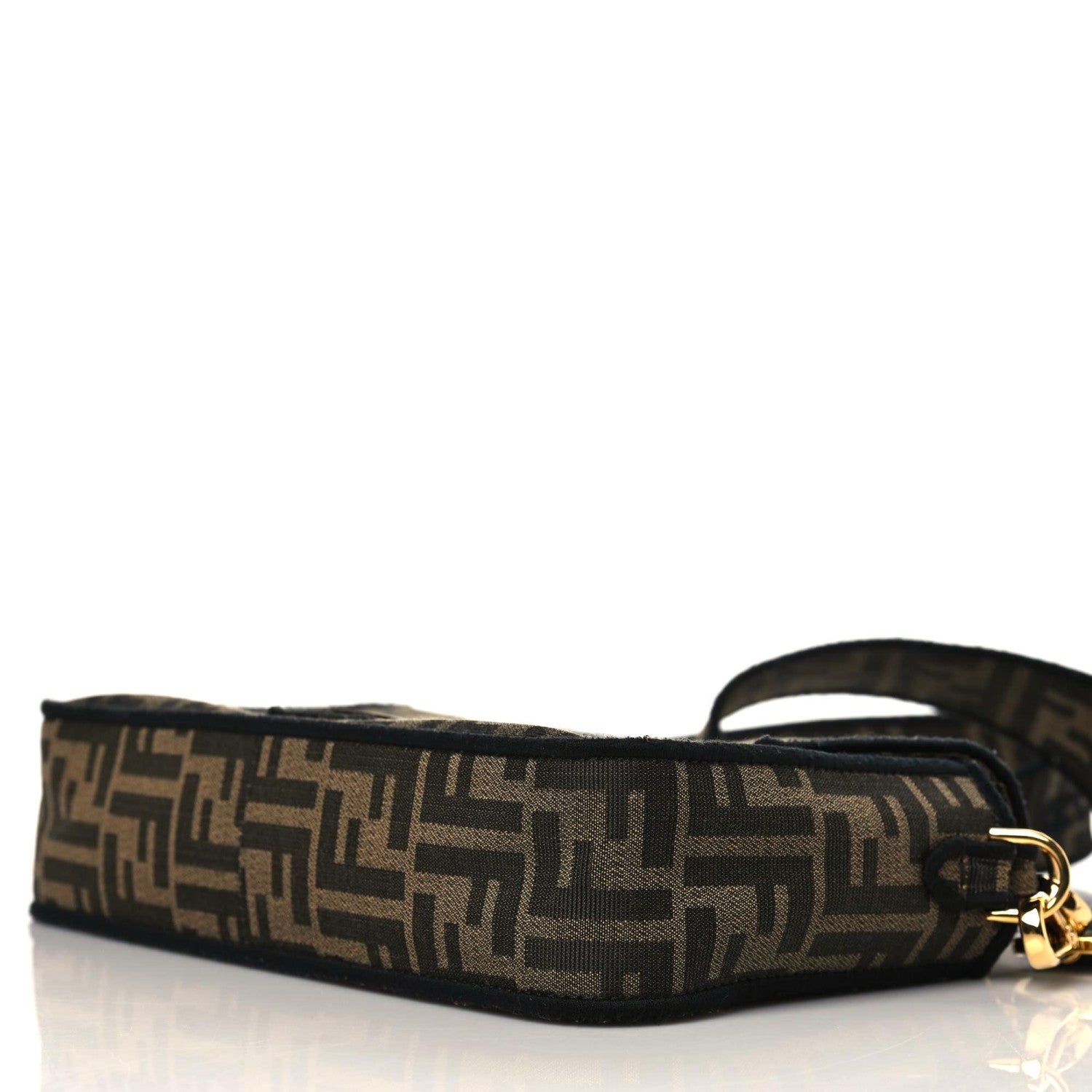 Fendi Fabric Jacquard FF 1974 Medium Baguette Tobacco Moro Black 5 of 10