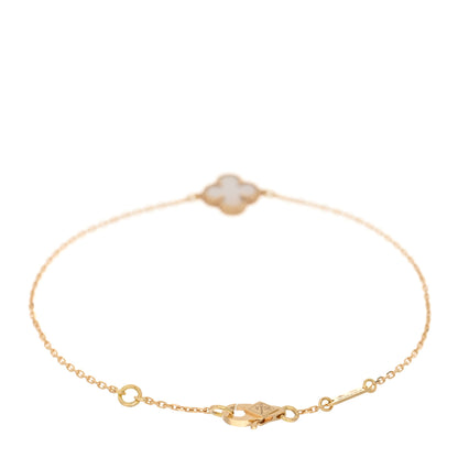 Van Cleef & Arpels 18K Yellow Gold Mother of Pearl Sweet Alhambra Bracelet 2 of 4